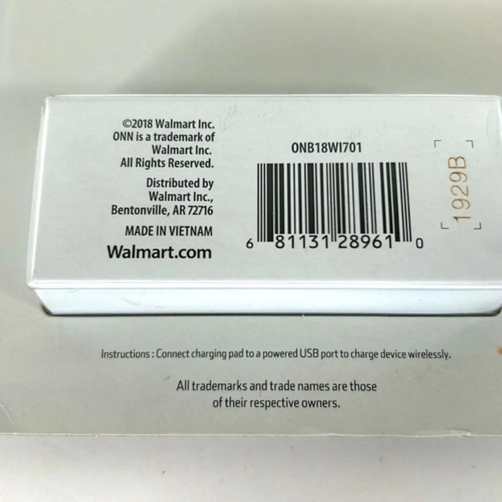 ONN 5 Watts NIB Wireless Charging Pad IPhone Samsung Google & Other Qi-Enabled
